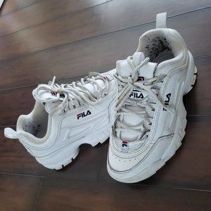 Womens white fila disruptors chunky sneaker